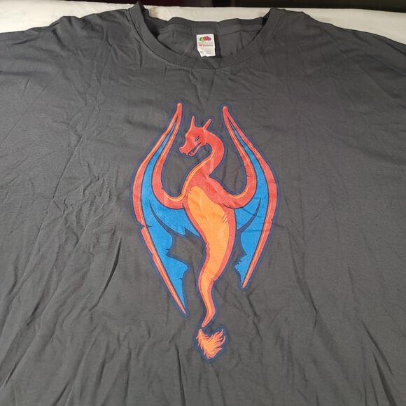 Pokemon Charizard Graphic Short Sleeve Crew Neck T Shirt Mens Size 3XL Gray - Picture 1 of 9